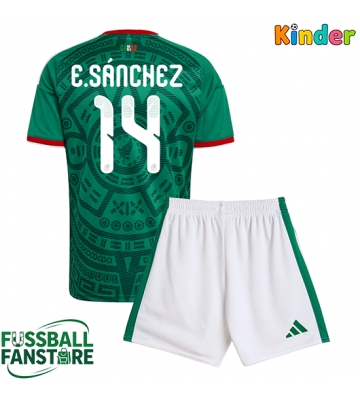 Mexiko Erick Sanchez #14 Replik Heimtrikot Kinder WM 2026 Kurzarm (+ Kurze Hosen)
